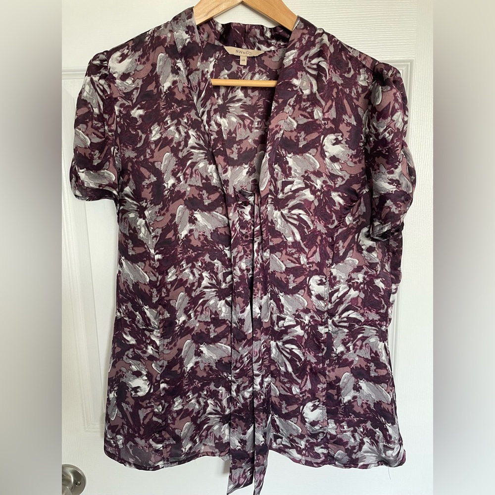 RW&Co. Sleeveless blouse with long tie